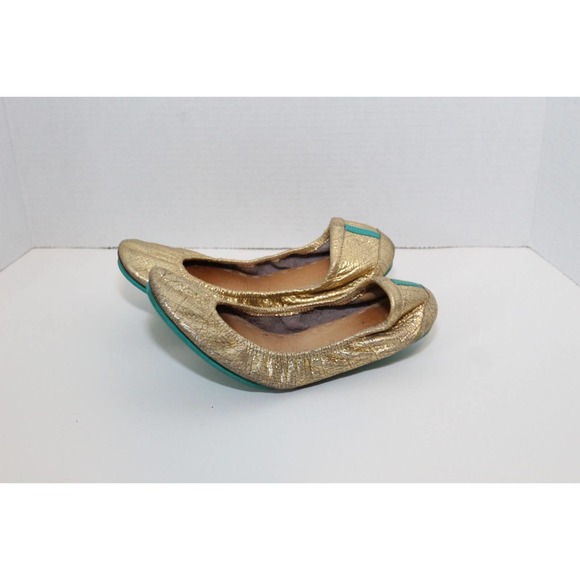 Tieks Golden Glitz Metallic Gold Ballet Flats Shoes Women's Size 9 H14585 - Picture 3 of 9